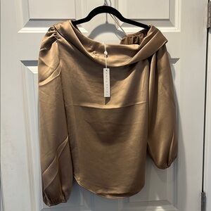 Trunk Turk - off the should Satin Blouse NWT